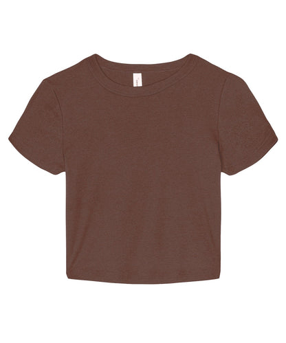 Bella Canvas Women's Micro Rib Baby T-Shirt in Solid Cocoa Blend, front view