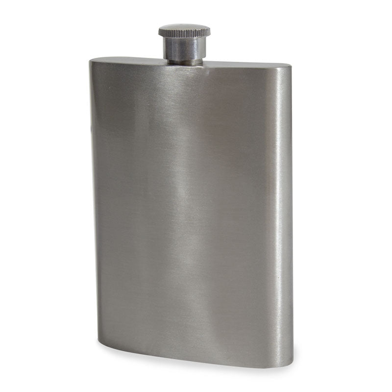 8oz Steel Hip Flask - White
