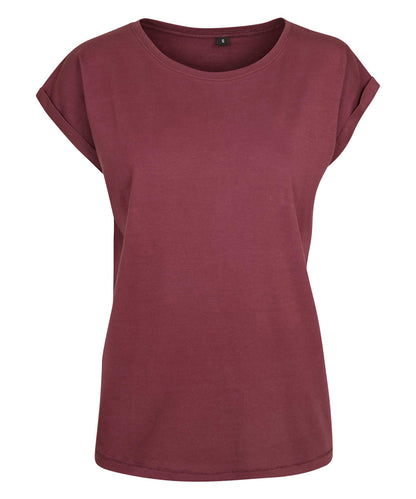 Build Your Brand Women's extended shoulder tee