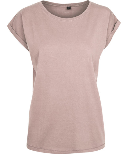 Build Your Brand Women's extended shoulder tee