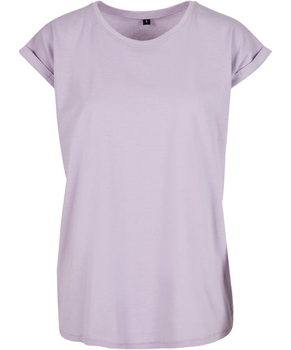 Build Your Brand Women's extended shoulder tee