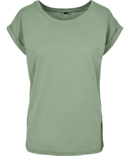 Build Your Brand Women's extended shoulder tee