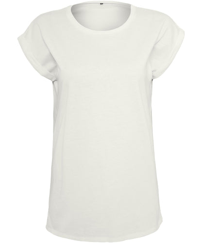 Build Your Brand Women's extended shoulder tee