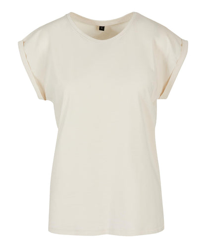 Build Your Brand Women's extended shoulder tee