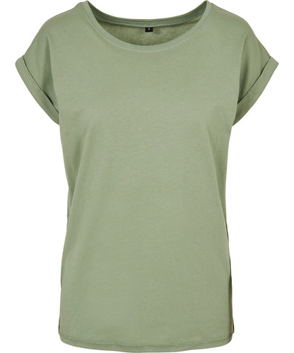 Build Your Brand Women's extended shoulder tee