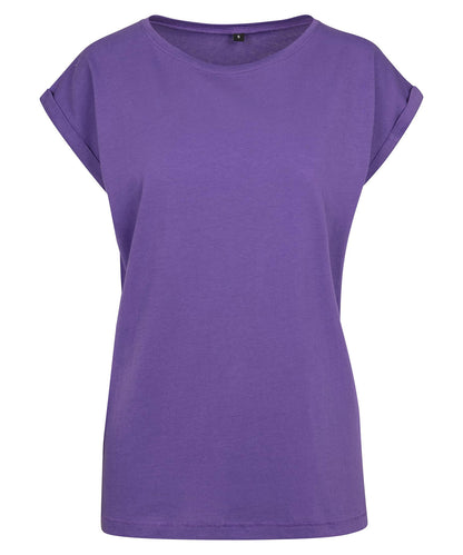 Build Your Brand Women's extended shoulder tee