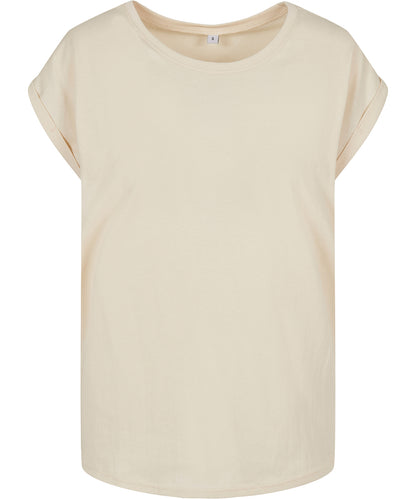 Build Your Brand Women's extended shoulder tee