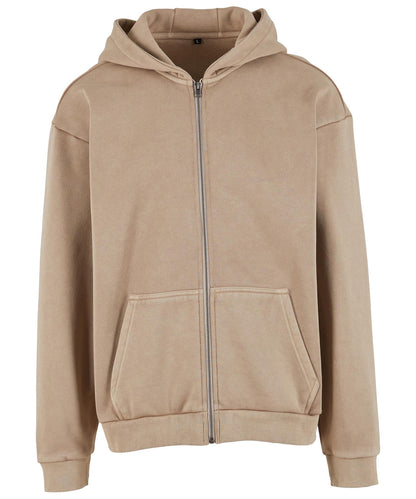 Build Your Brand Vintage heavy zip hoodie