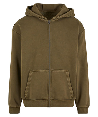 Build Your Brand Vintage heavy zip hoodie
