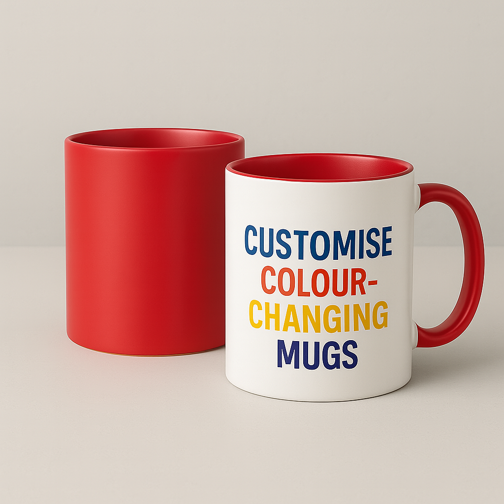 Customisable Colour-Changing Mug – Reveal Your Design with Heat! - Red - Black - Blue