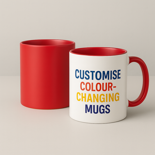 Customisable Colour-Changing Mug – Reveal Your Design with Heat! - Red - Black - Blue