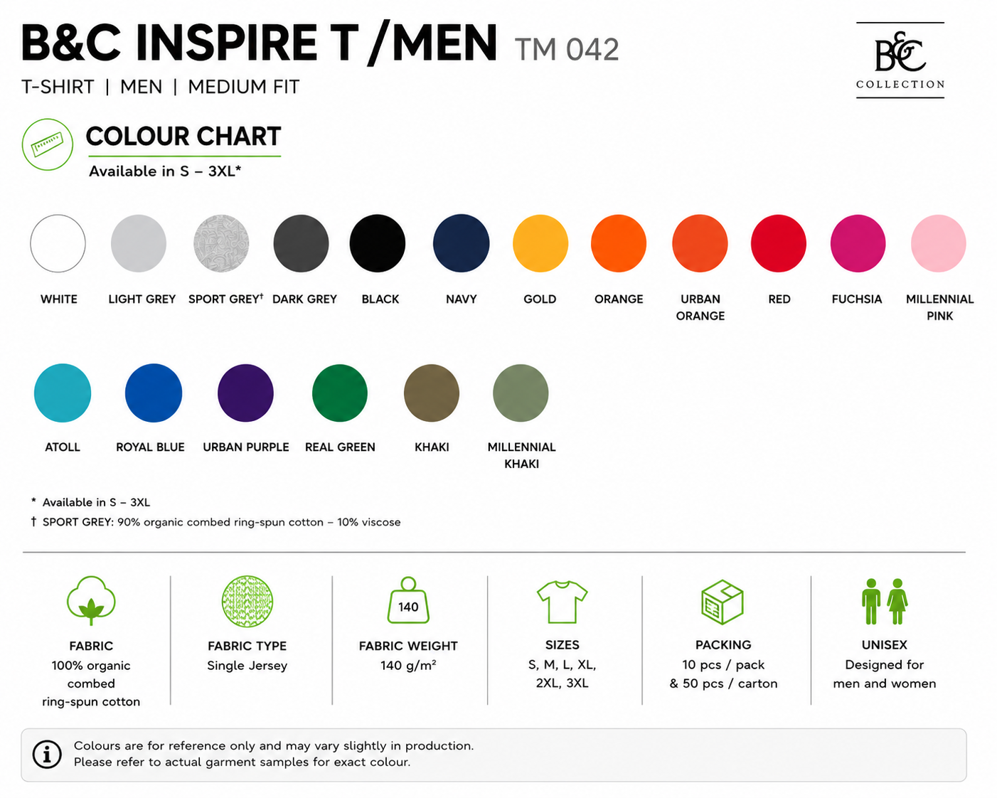 Custom B&C Inspire T-Shirt (140 GSM)