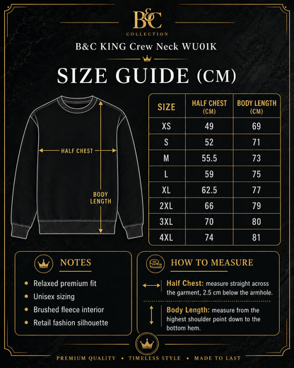 Custom B&C King Crew Neck Sweatshirt(280 GSM EDITION)
