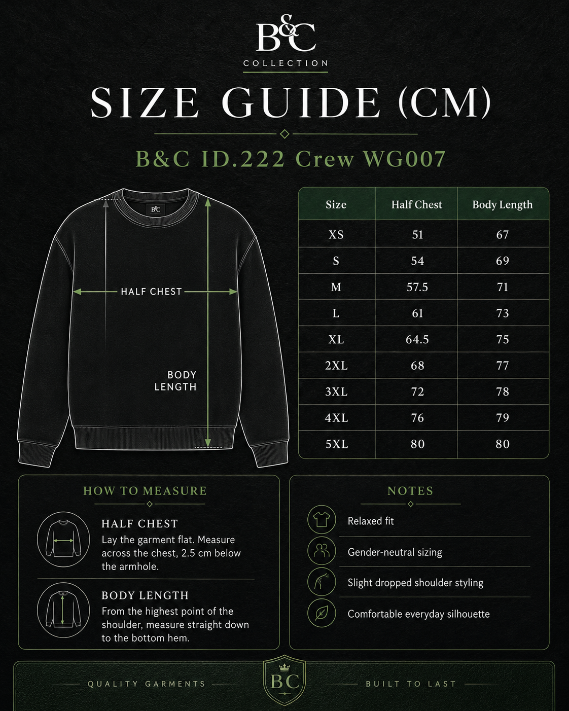 Custom B&C ID.222 Crew Sweatshirt (280 GSM EDITION)