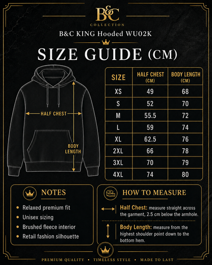 Custom B&C King Hooded Hoodie (280 GSM EDITION)