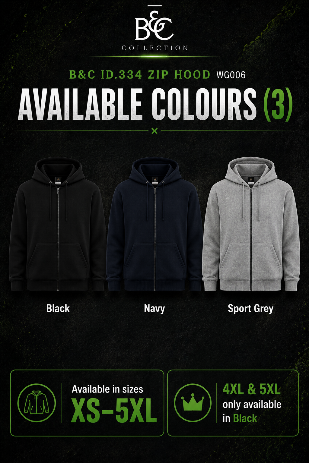 ISG ID.334 Zip Hoodie – BA432 Customisable (280 GSM EDITION)