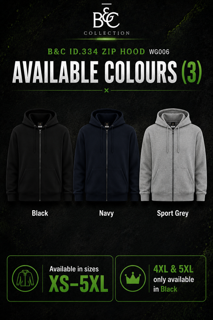 ISG ID.334 Zip Hoodie – BA432 Customisable (280 GSM EDITION)
