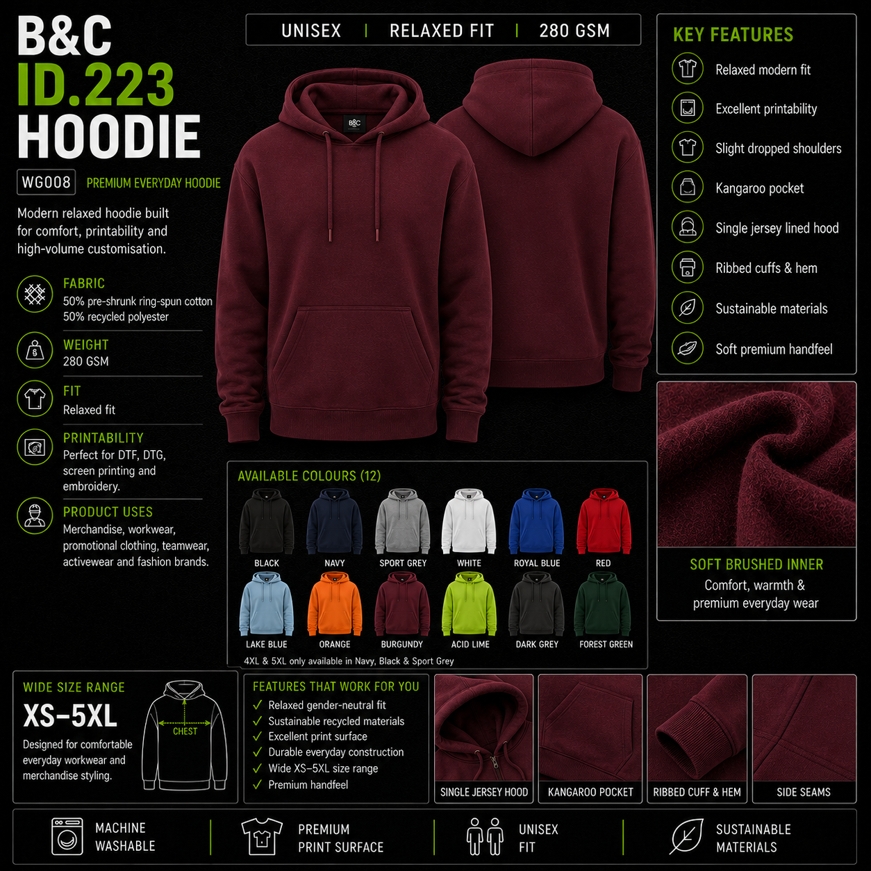 Custom B&C ID.223 Hoodie (280 GSM EDITION)
