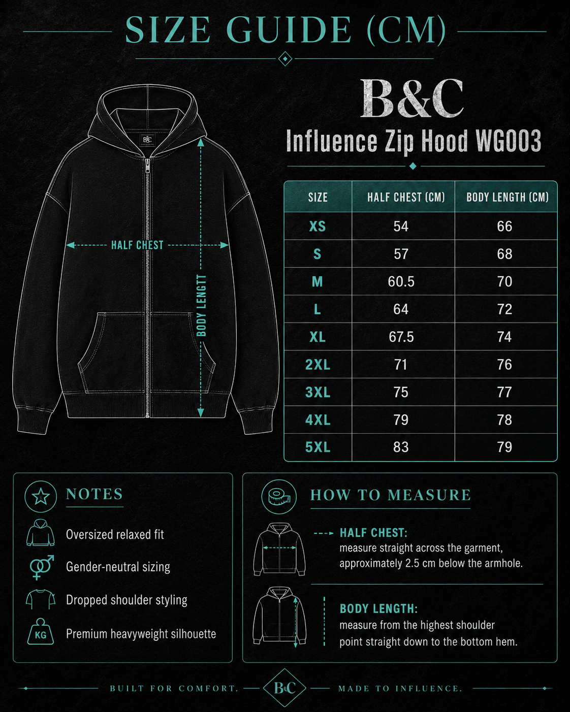 Custom B&C Influence Zip Hood (300 GSM EDITION)