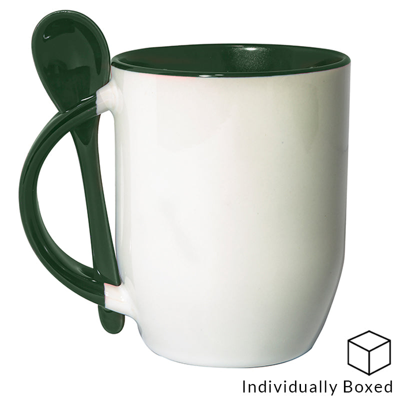 Two Tone Mug with Spoon - Green