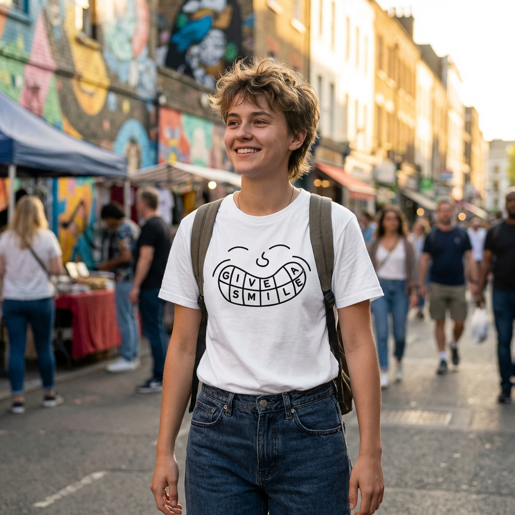 Give a Smile T-Shirt (BLACK LOGO EDITION)