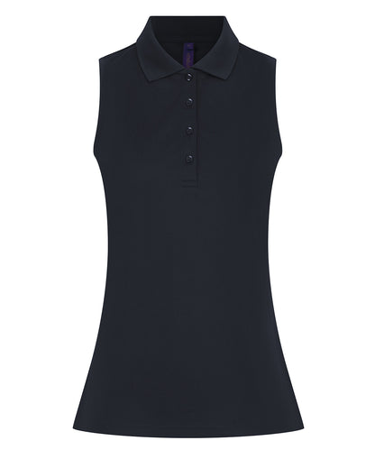 Henbury Women’s sleeveless Coolplus® polo shirt
