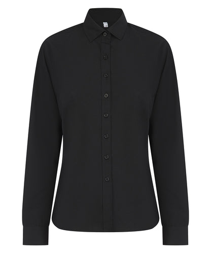 Henbury Women’s long sleeve ‘cotton-feel’ Coolplus® shirt