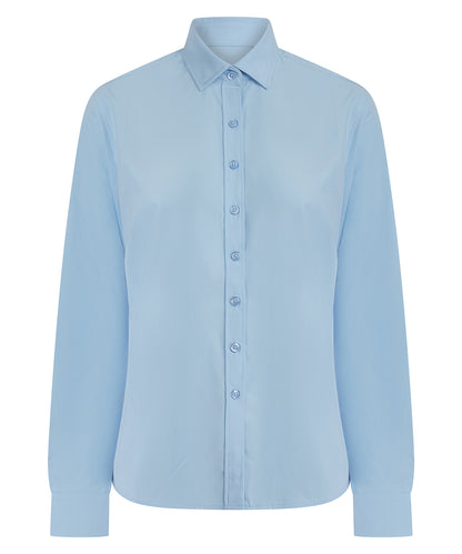 Henbury Women’s long sleeve ‘cotton-feel’ Coolplus® shirt