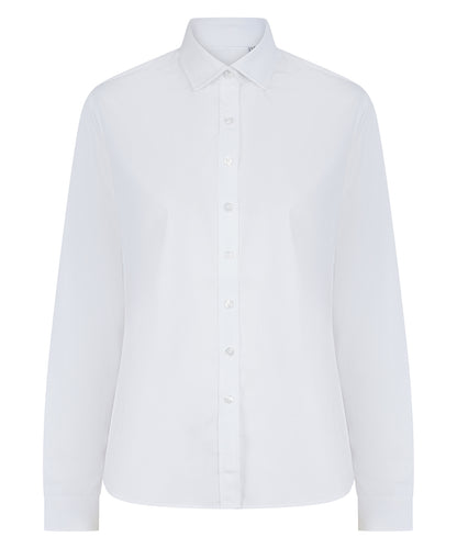 Henbury Women’s long sleeve ‘cotton-feel’ Coolplus® shirt