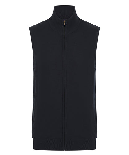 Henbury Sleeveless zip-through jumper