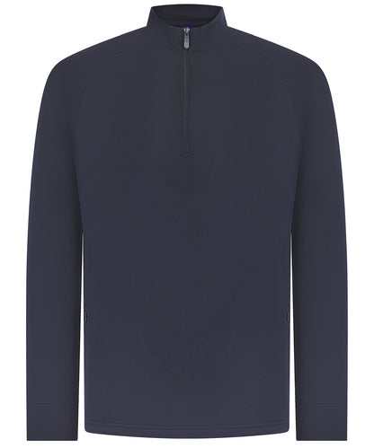 Henbury ¼ zip top with wicking finish