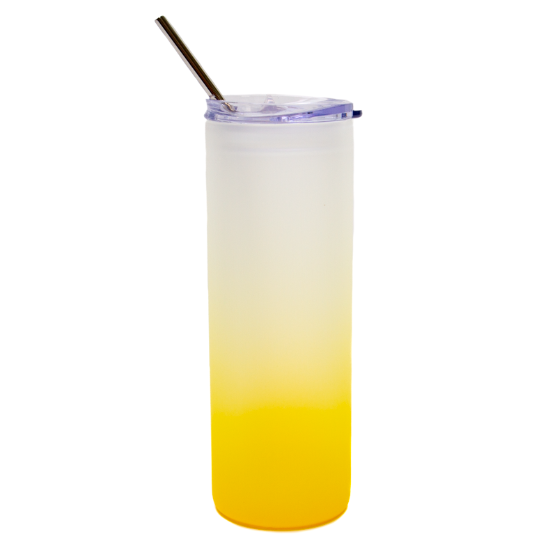 750ml Skinny Glass Tumbler - Yellow Gradient
