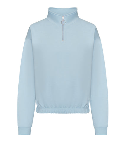 AWDis Just Hoods Women's cropped ¼-zip sweat