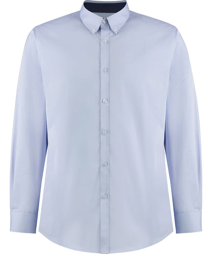 Kustom Kit Contrast premium Oxford shirt (button-down collar) long-sleeved (tailored fit)