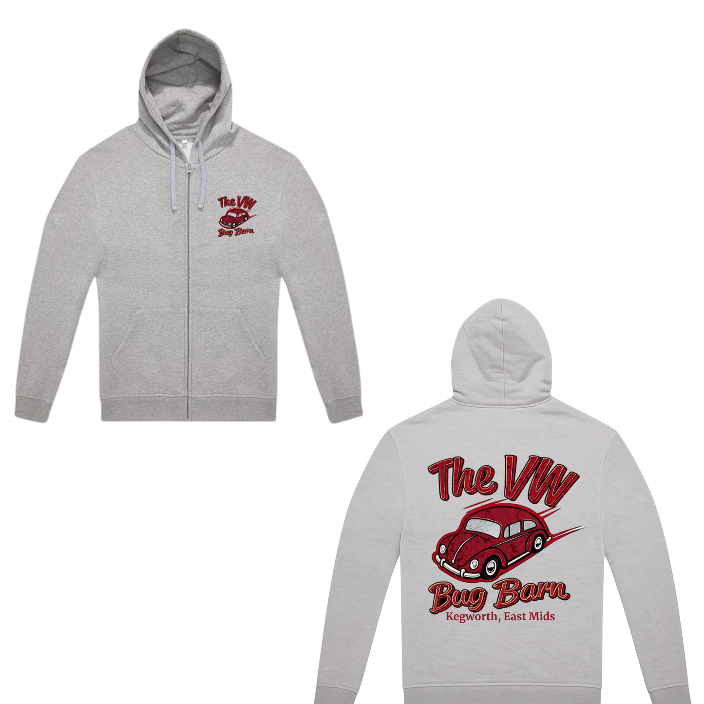 VW Bug Barn Custom Zip-Up Hoodie