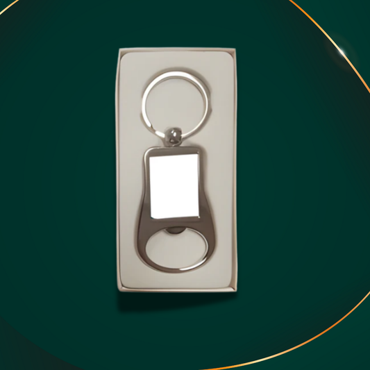 Customisable Keyring - Metal - Rectangle - Bottle Opener