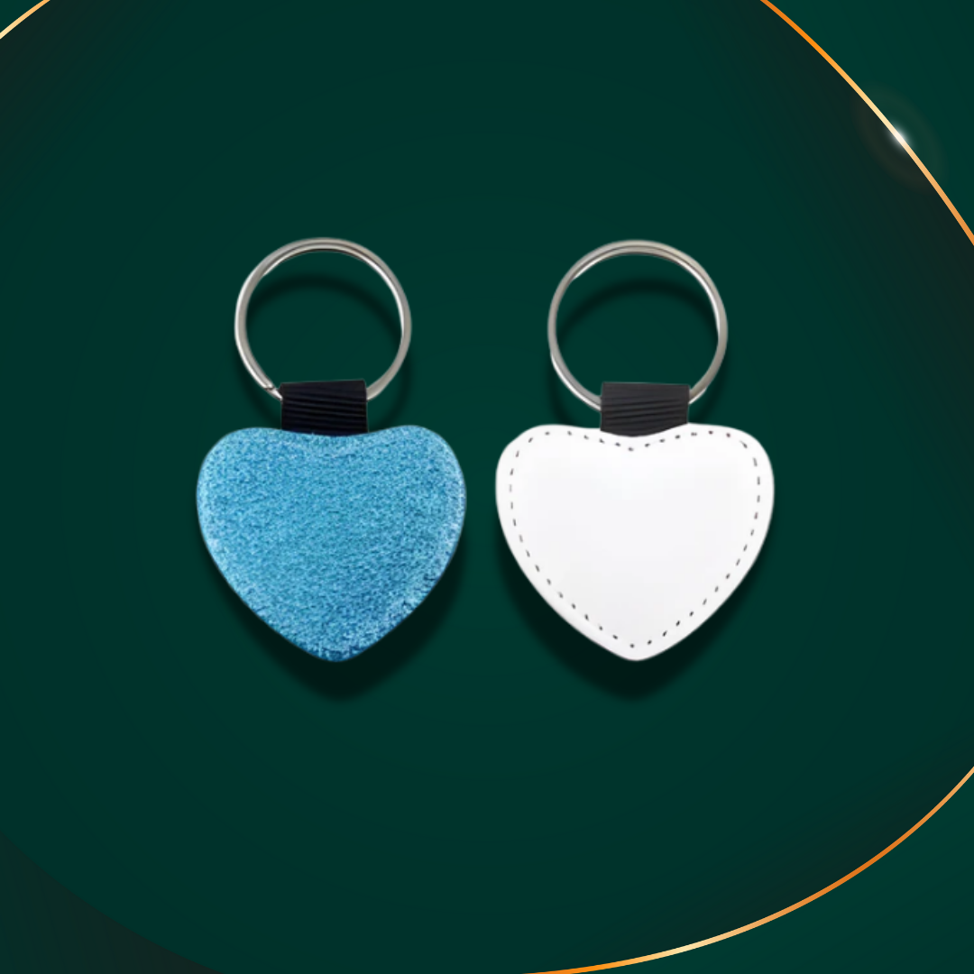 Customisable Keyring - PU Glitter - Heart