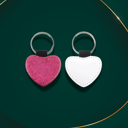 Customisable Keyring - PU Glitter - Heart