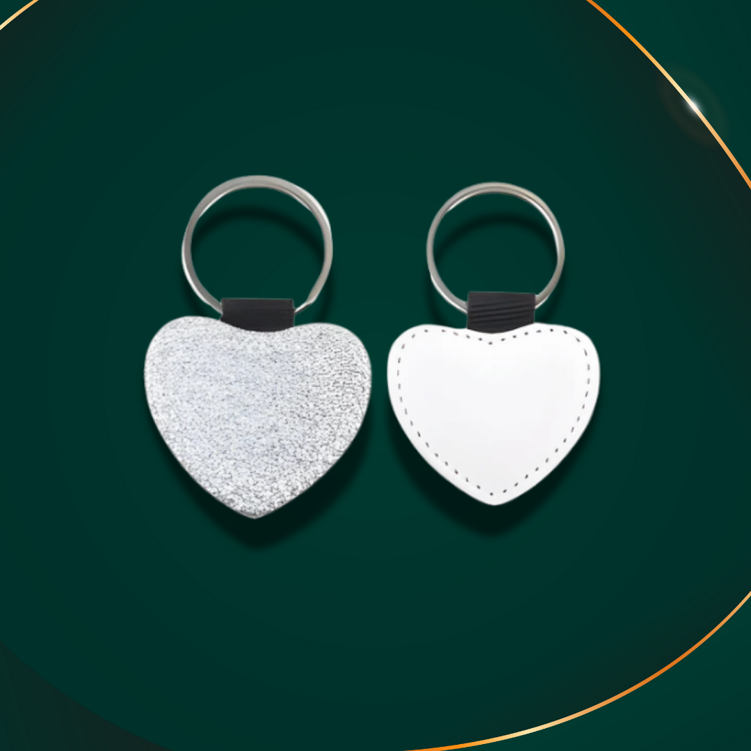 Customisable Keyring - PU Glitter - Heart