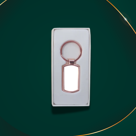 Customisable Keyring - Metal - Oblong - Gold