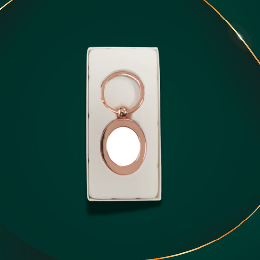 Customisable Keyring - Metal - Oval - Rose Gold