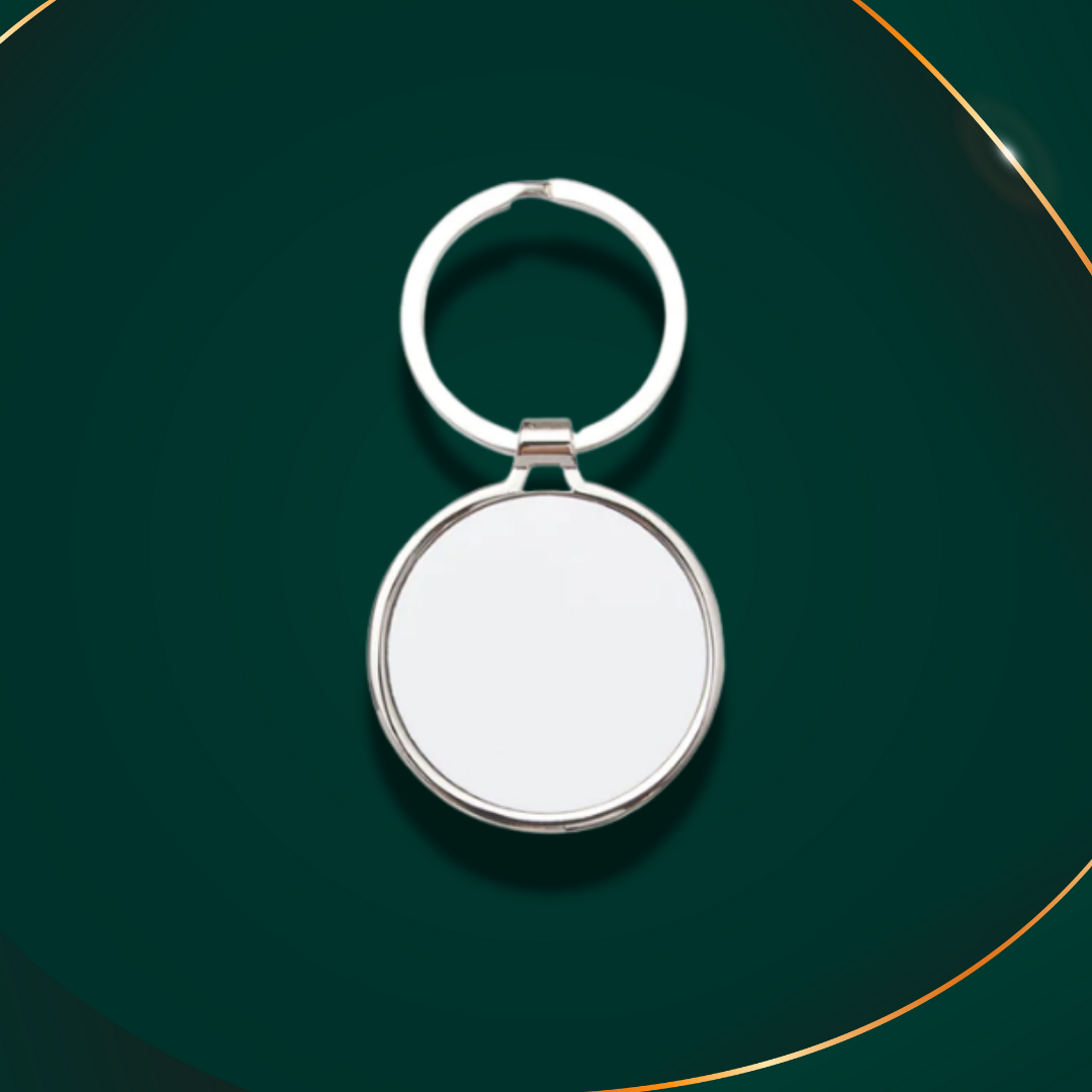 Customisable Keyring - Metal - Slim Round - Silver