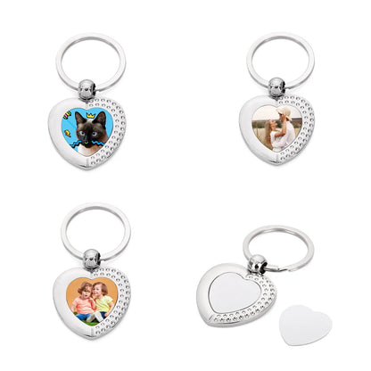 Rhinestone Heart Keyring