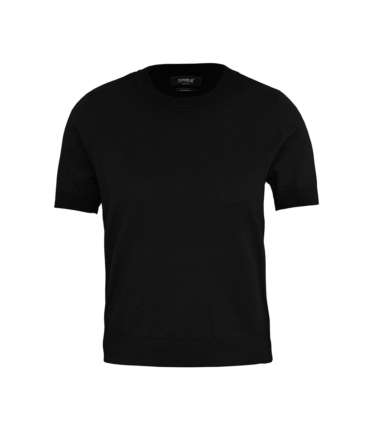 Nimbus Women's Brighton Short Sleeve Tee – Elegant Knitted Tee in Black, front view