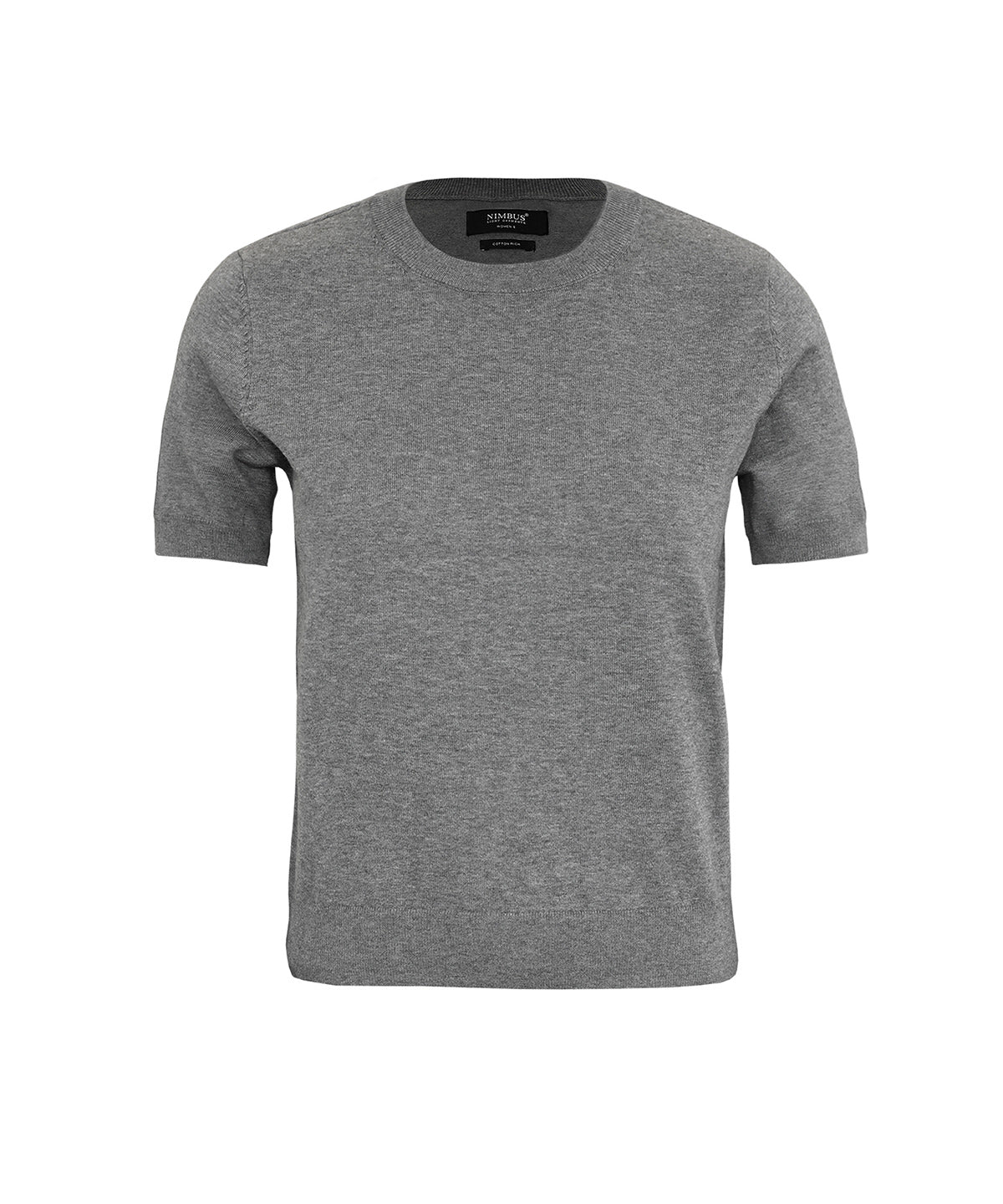 Nimbus Women's Brighton Short Sleeve Tee – Elegant Knitted Tee in Grey Melange, front view