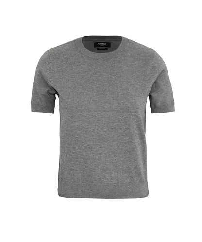Nimbus Women's Brighton Short Sleeve Tee – Elegant Knitted Tee in Grey Melange, front view