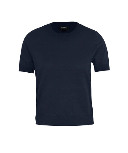 Nimbus Women's Brighton Short Sleeve Tee – Elegant Knitted Tee in Navy, front view