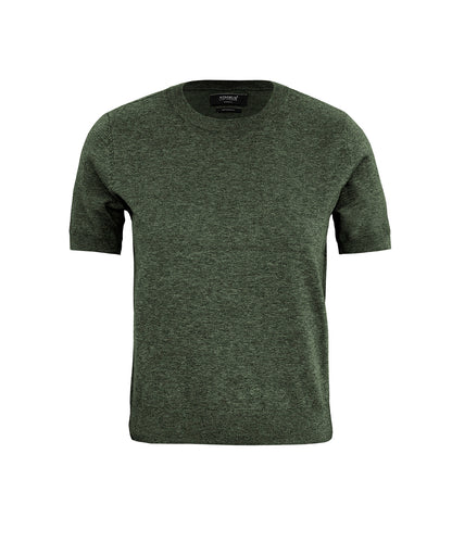Nimbus Women's Brighton Short Sleeve Tee – Elegant Knitted Tee in Olive Melange, front view