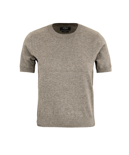 Nimbus Women's Brighton Short Sleeve Tee – Elegant Knitted Tee in Sand Melange, front view
