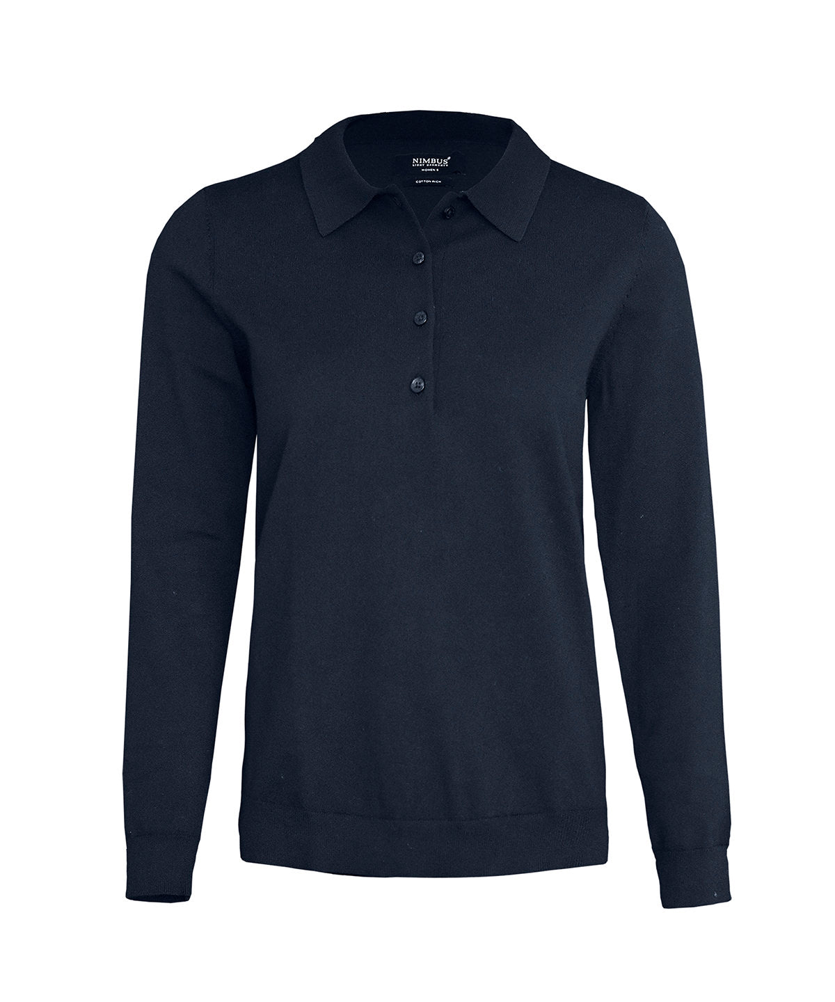 Women’s Brighton long sleeve polo – elegant knitted polo - Navy